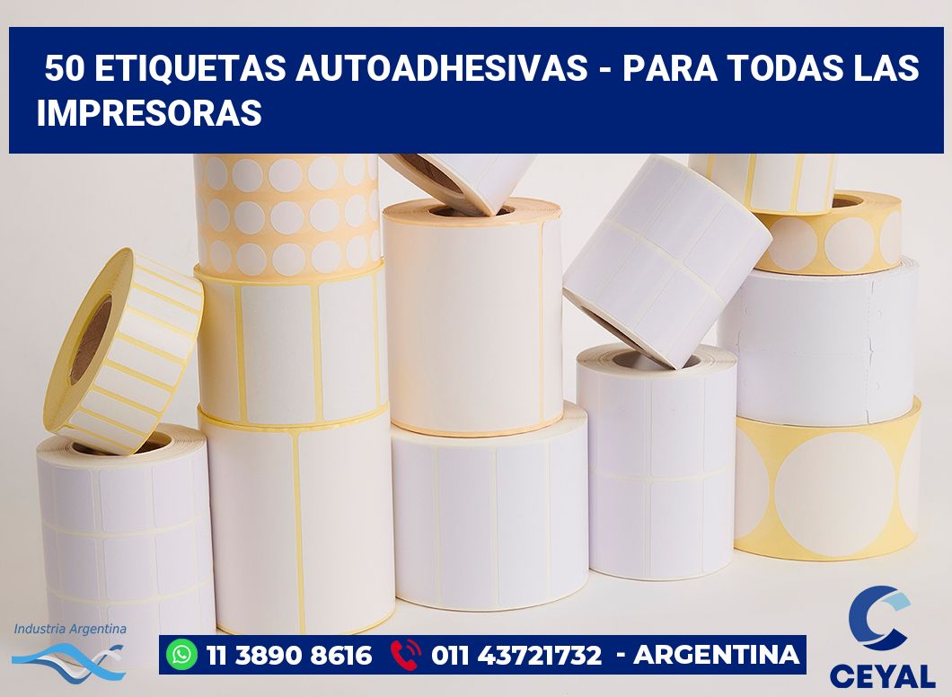 50 Etiquetas autoadhesivas - para todas las impresoras