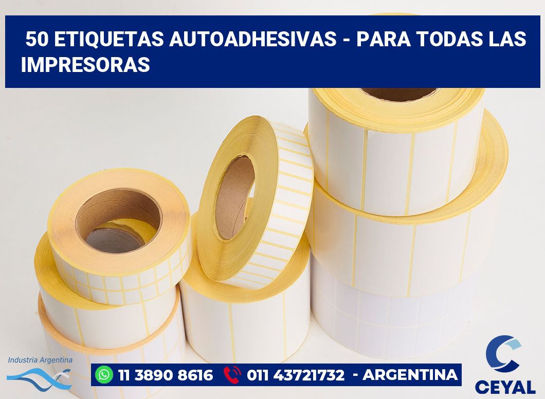 50 Etiquetas autoadhesivas - para todas las impresoras