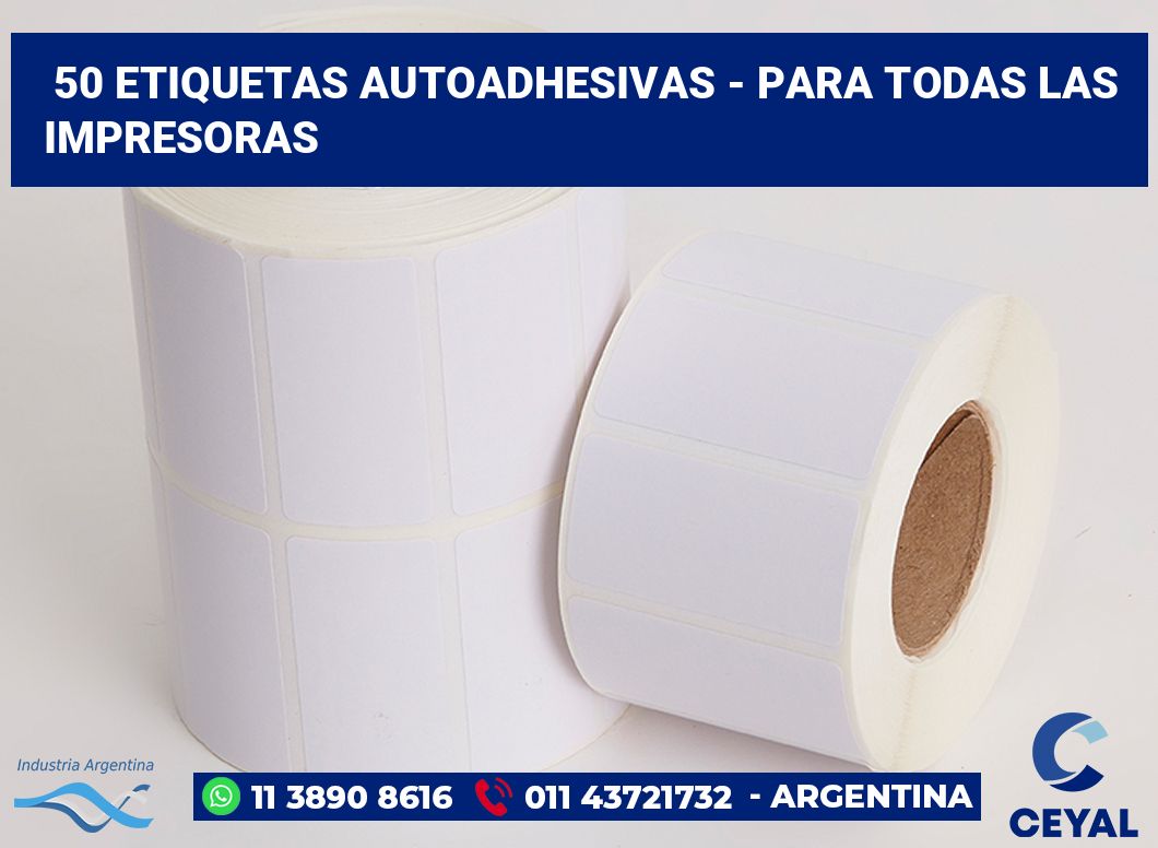 50 Etiquetas autoadhesivas - para todas las impresoras
