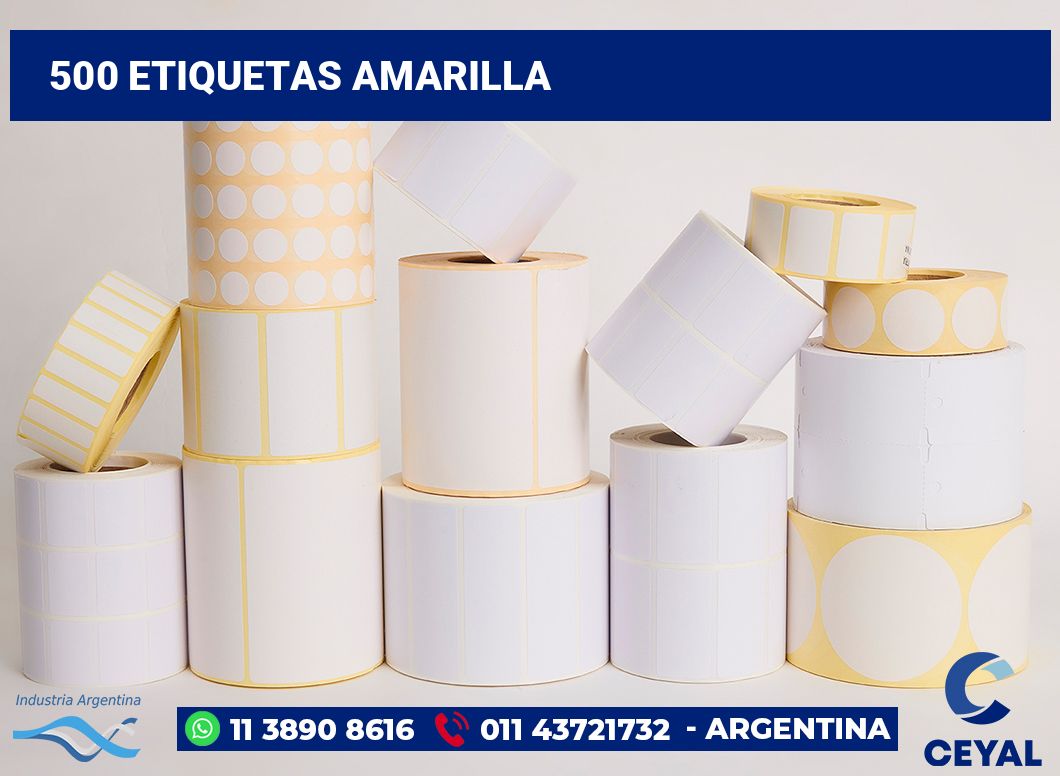 500 Etiquetas amarilla