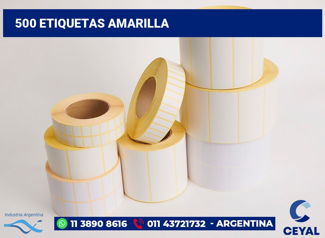 500 Etiquetas amarilla