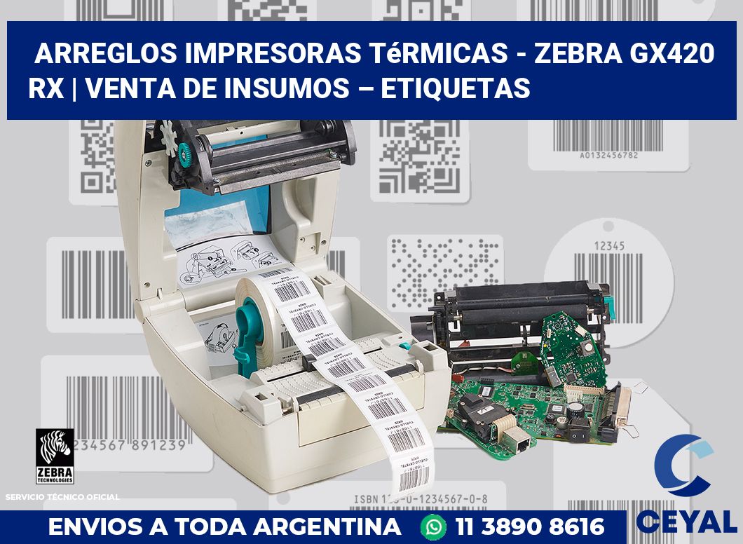 Arreglos impresoras térmicas - Zebra GX420 RX | Venta de insumos – Etiquetas