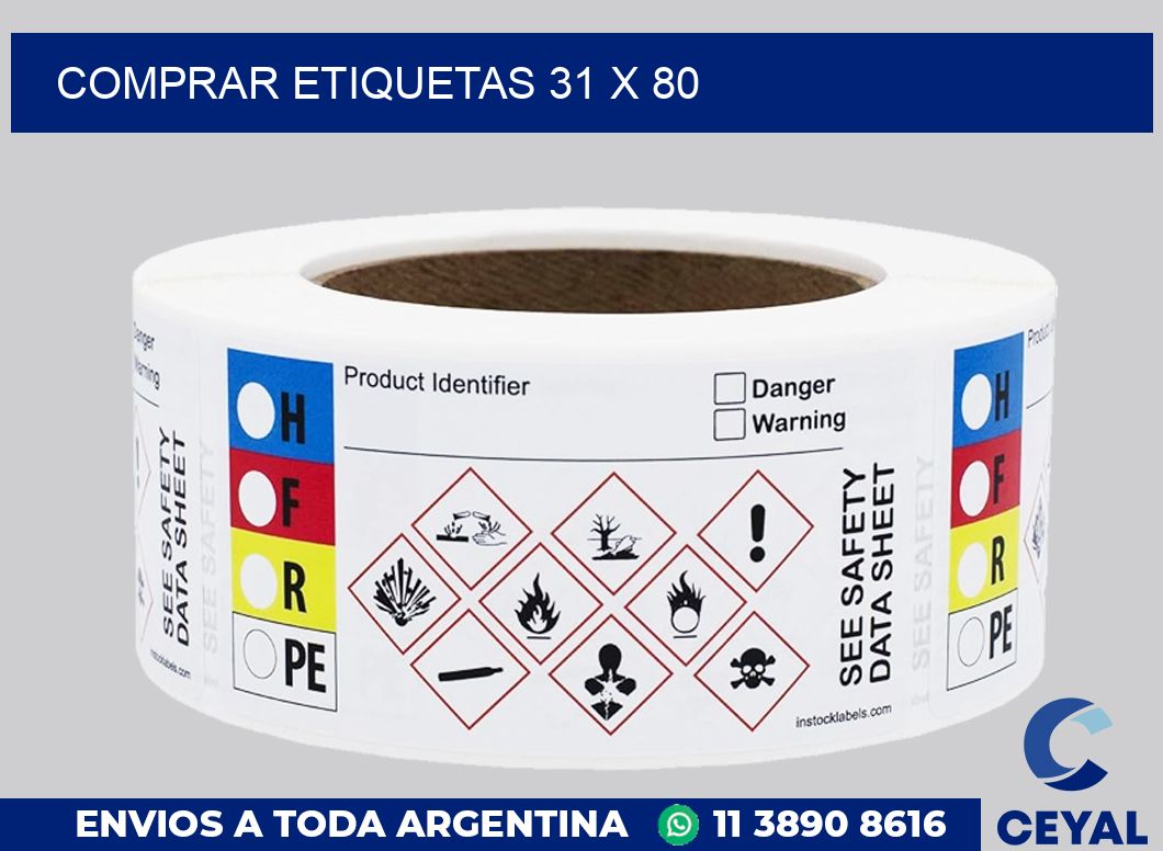 Comprar etiquetas 31 x 80