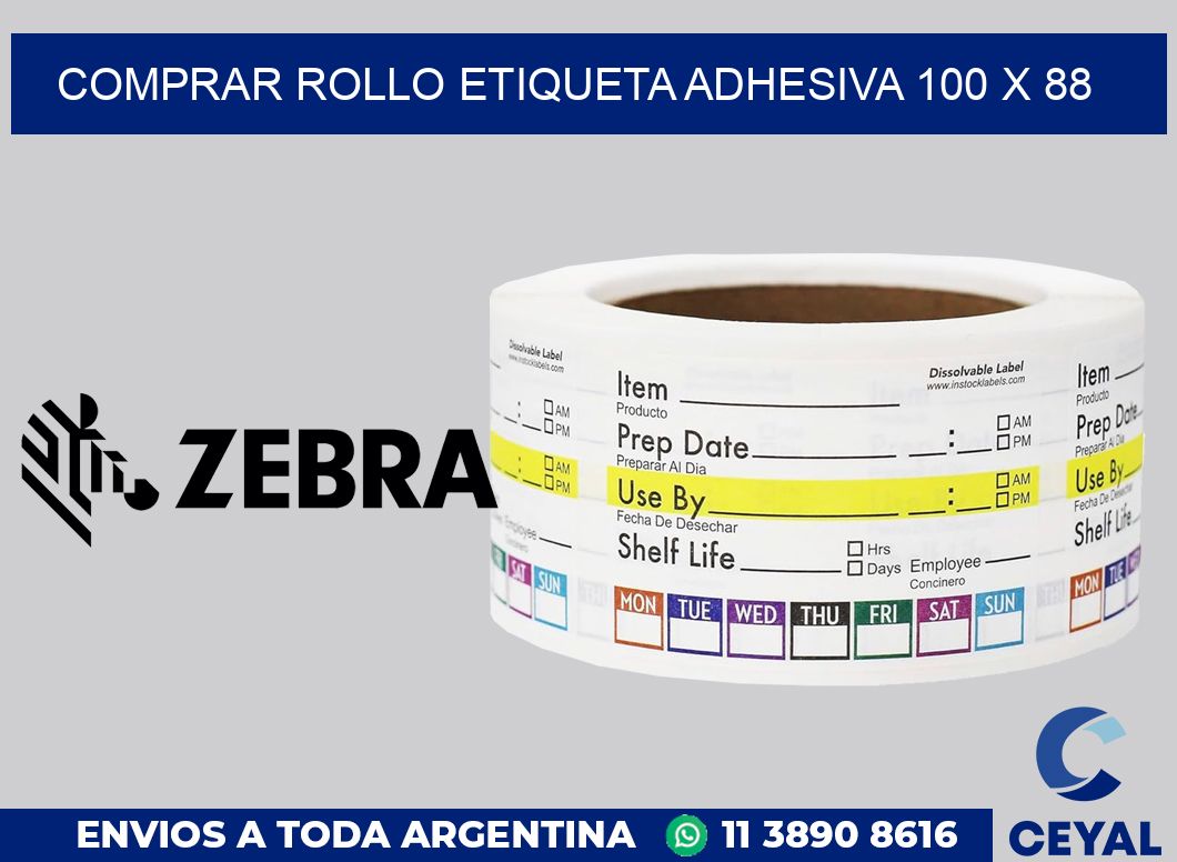 Comprar rollo etiqueta adhesiva 100 x 88