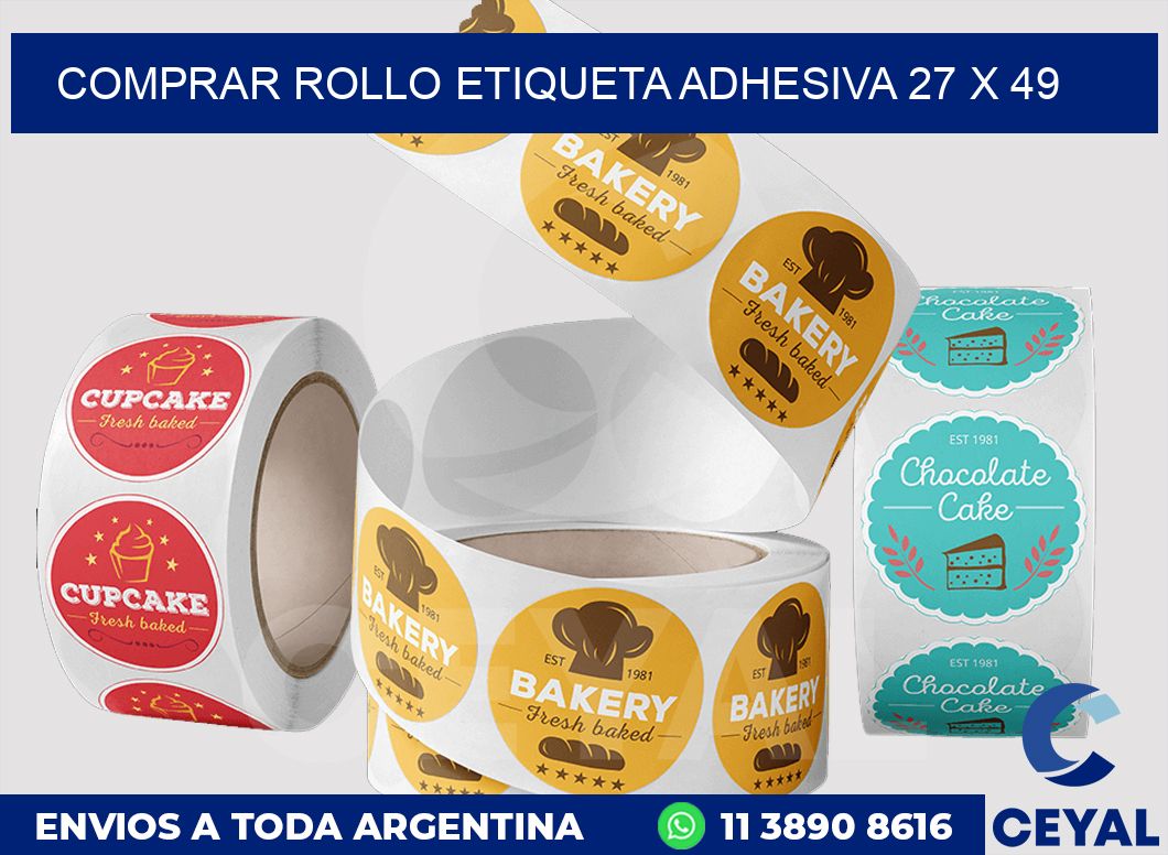Comprar rollo etiqueta adhesiva 27 x 49