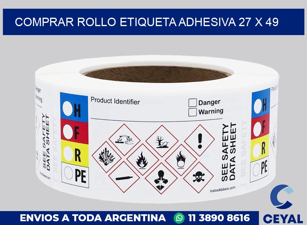 Comprar rollo etiqueta adhesiva 27 x 49