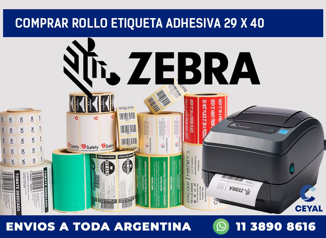Comprar rollo etiqueta adhesiva 29 x 40
