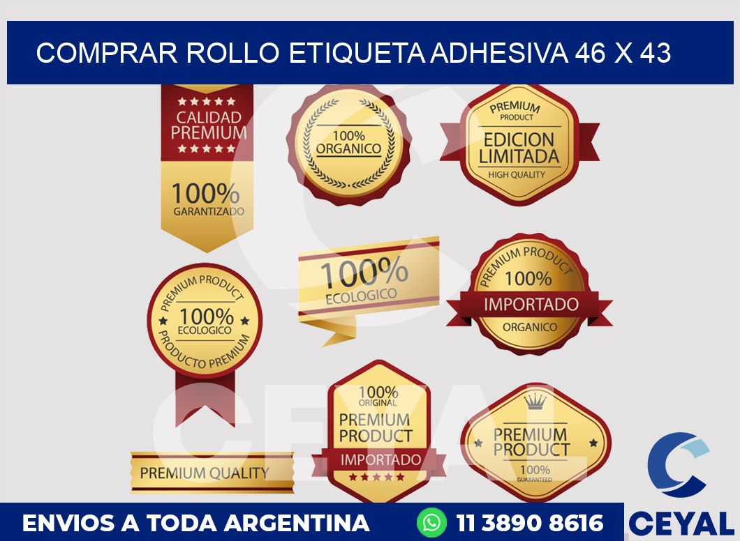 Comprar rollo etiqueta adhesiva 46 x 43