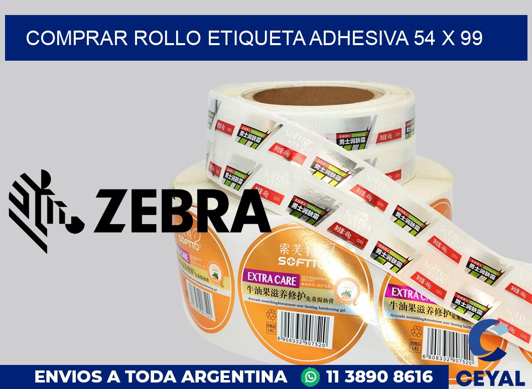 Comprar rollo etiqueta adhesiva 54 x 99