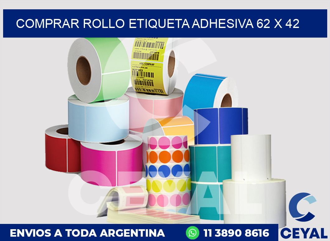 Comprar rollo etiqueta adhesiva 62 x 42