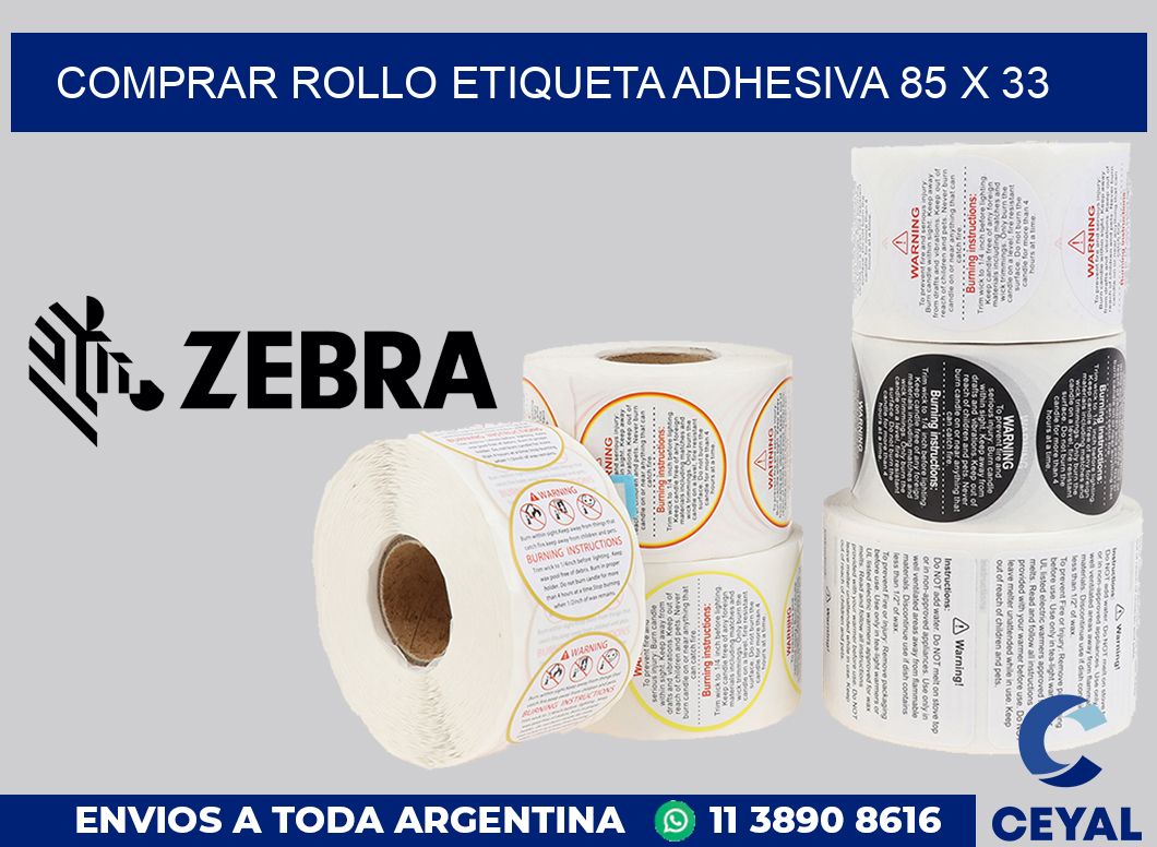 Comprar rollo etiqueta adhesiva 85 x 33