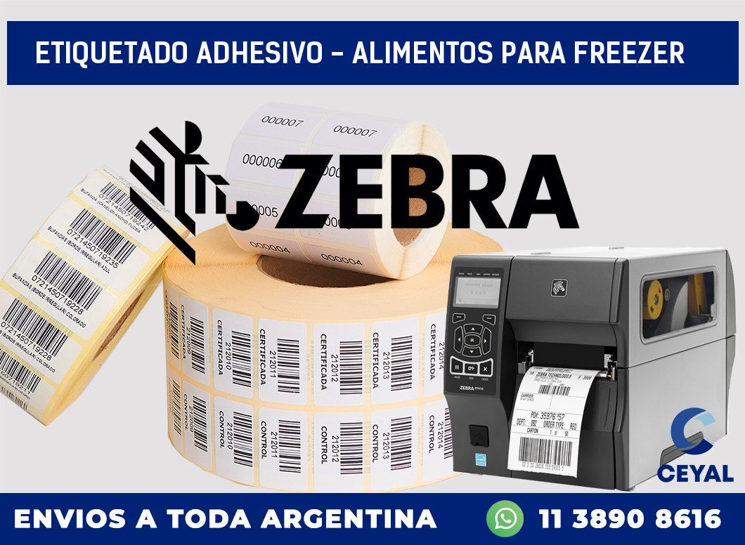 Etiquetado adhesivo - alimentos para freezer