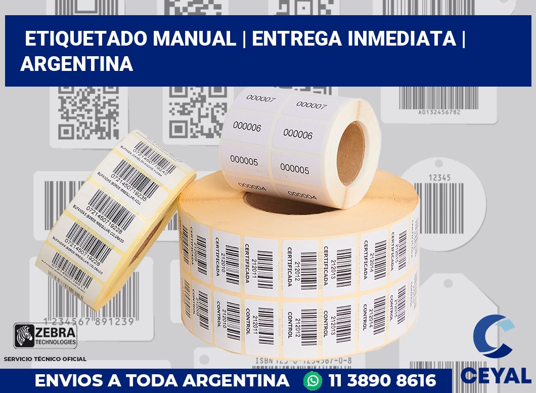 Etiquetado manual | Entrega inmediata | Argentina