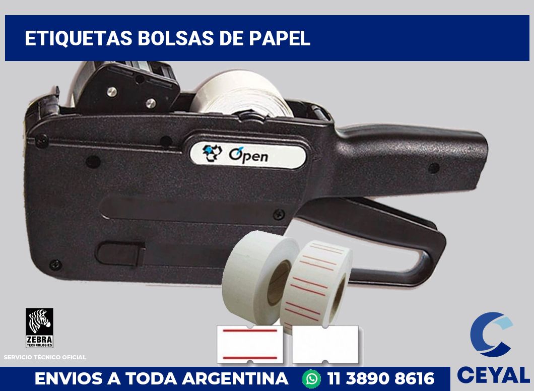 Etiquetas Bolsas de papel