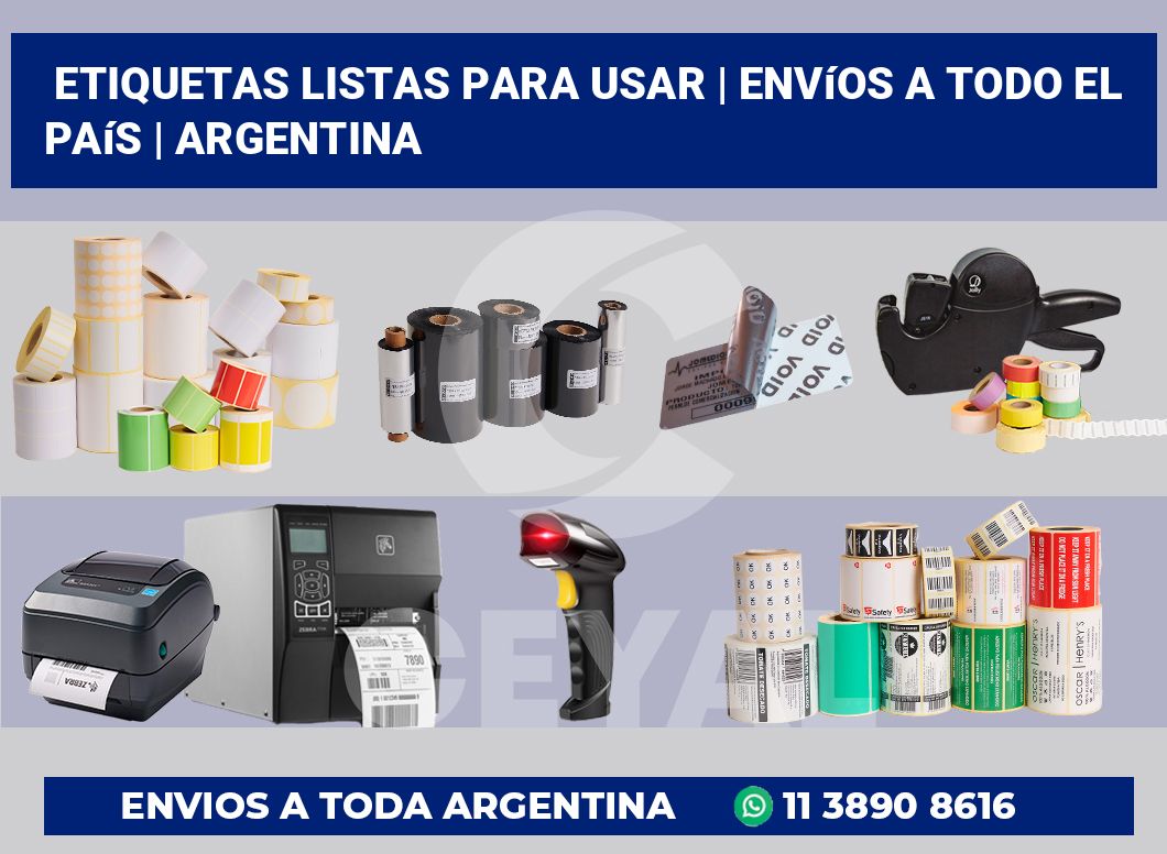 Etiquetas listas para usar | Envíos a todo el país | Argentina