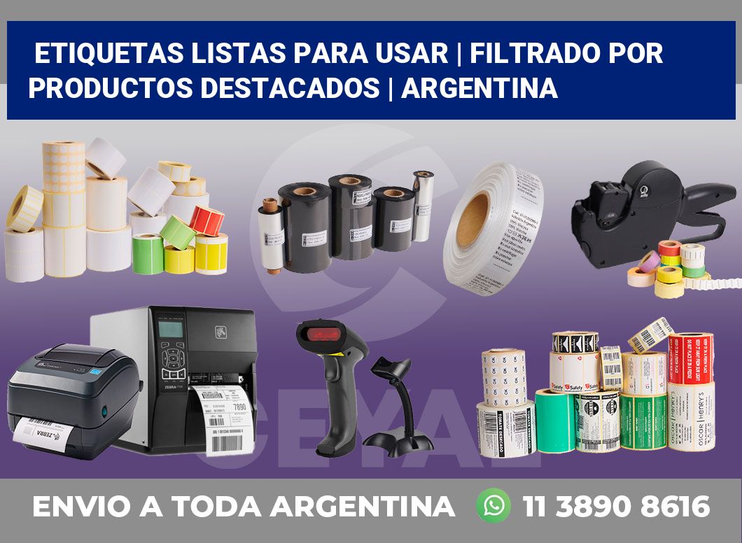 Etiquetas listas para usar | Filtrado por productos destacados | Argentina