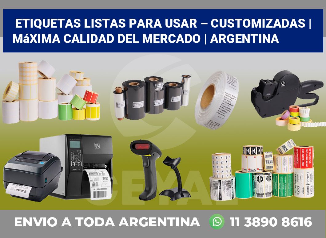 Etiquetas listas para usar – customizadas | Máxima calidad del mercado | Argentina