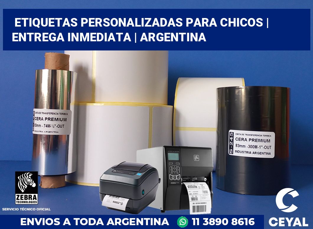 Etiquetas personalizadas para chicos | Entrega inmediata | Argentina