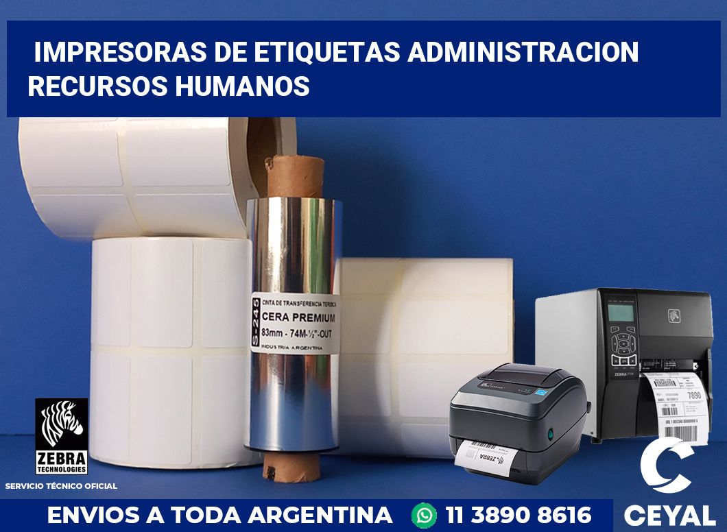 Impresoras de etiquetas Administracion recursos humanos