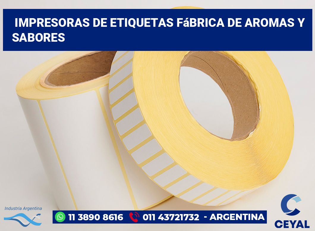 Impresoras de etiquetas Fábrica de aromas y sabores