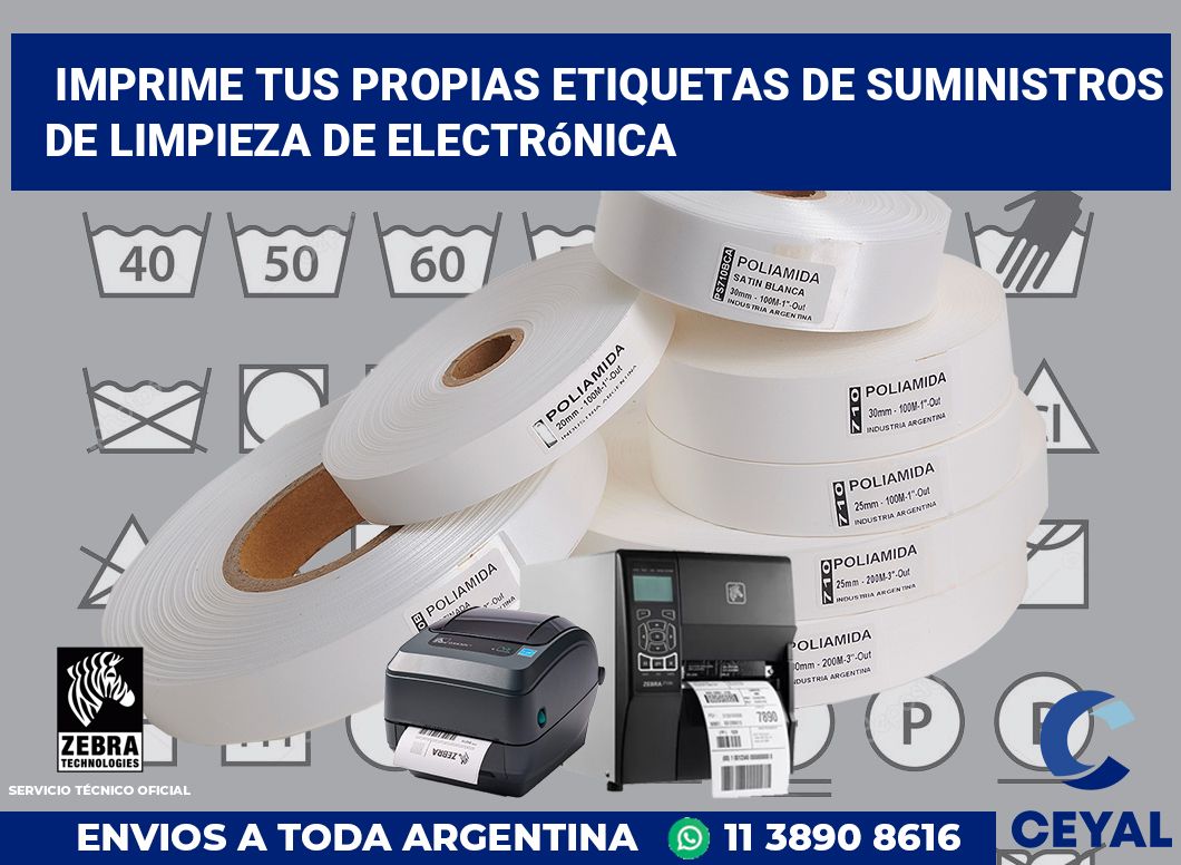 Imprime tus Propias Etiquetas de Suministros de Limpieza de Electrónica