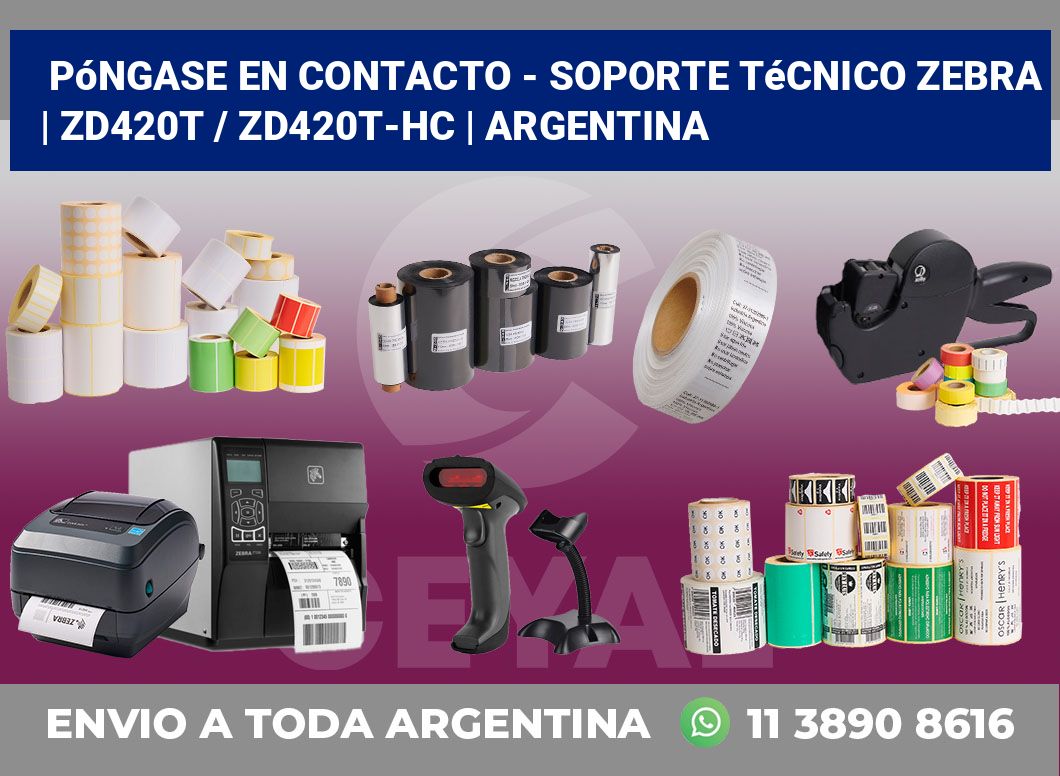Póngase en contacto – soporte técnico Zebra | ZD420t / ZD420t‑HC | Argentina