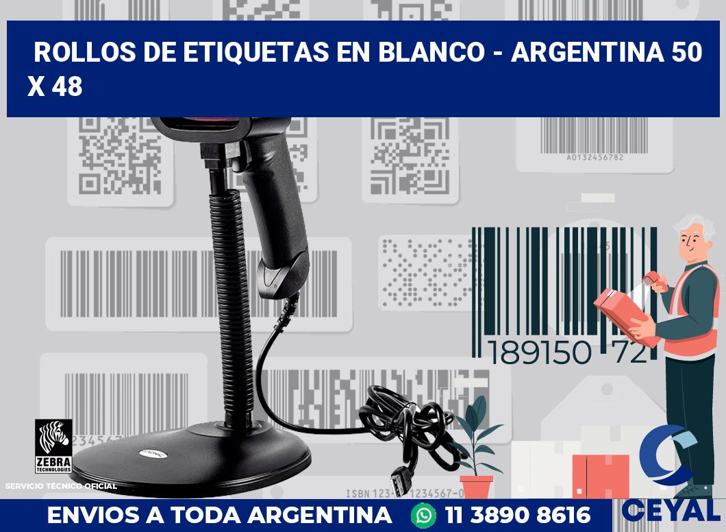 Rollos de etiquetas en blanco - Argentina 50 x 48