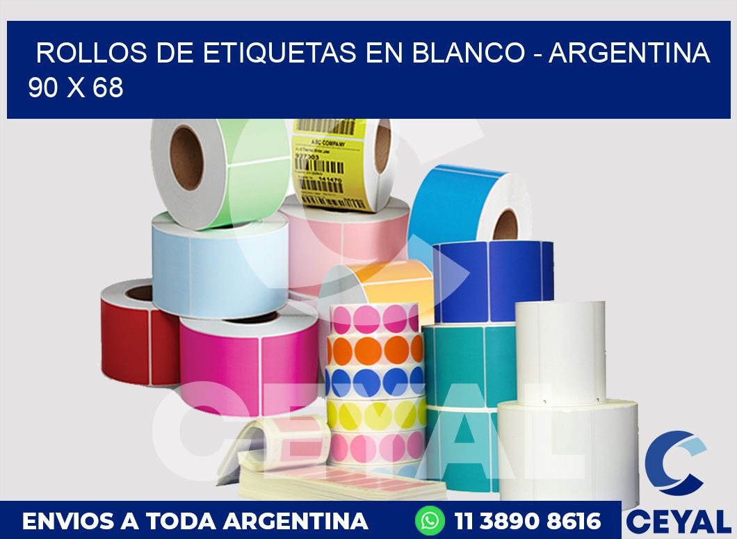 Rollos de etiquetas en blanco - Argentina 90 x 68