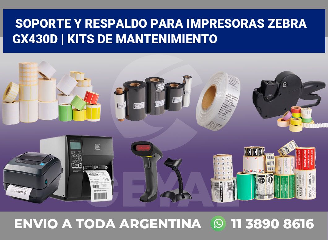 Soporte y respaldo para impresoras Zebra GX430d | Kits de mantenimiento