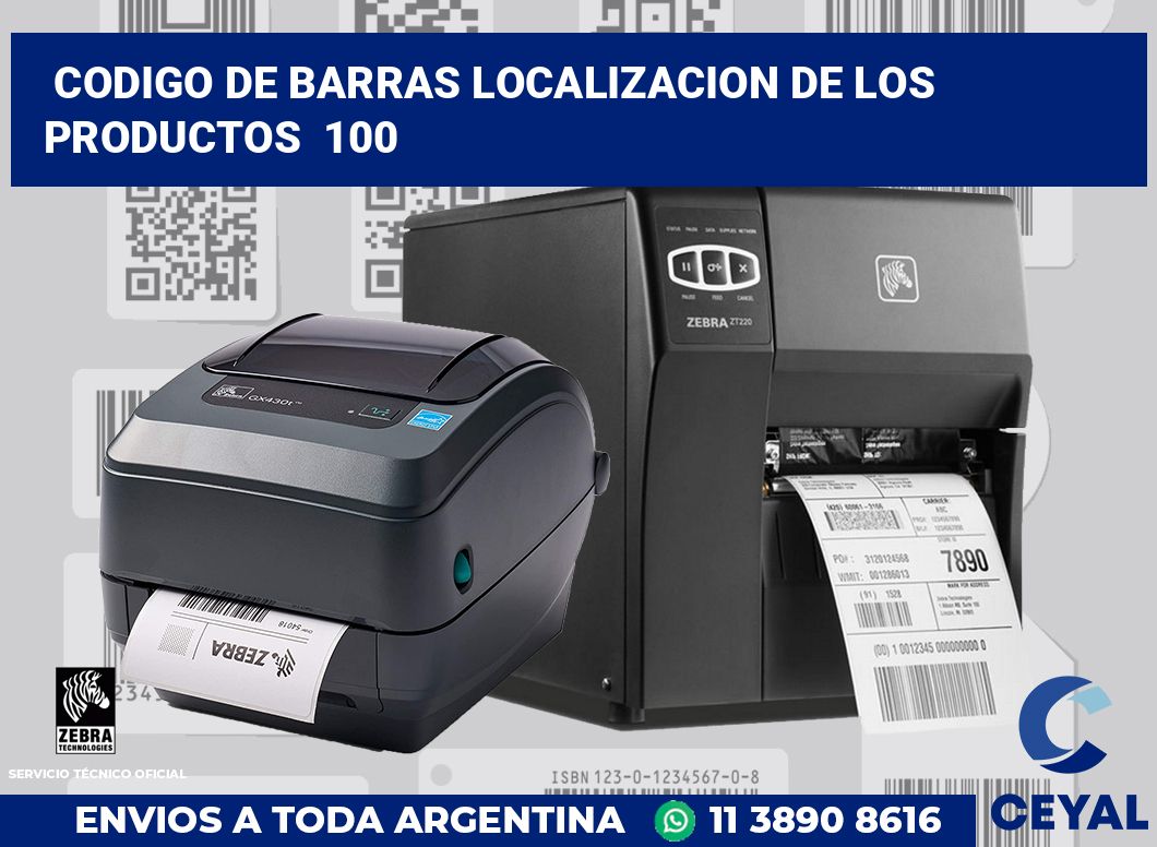 codigo de barras localizacion de los productos  100