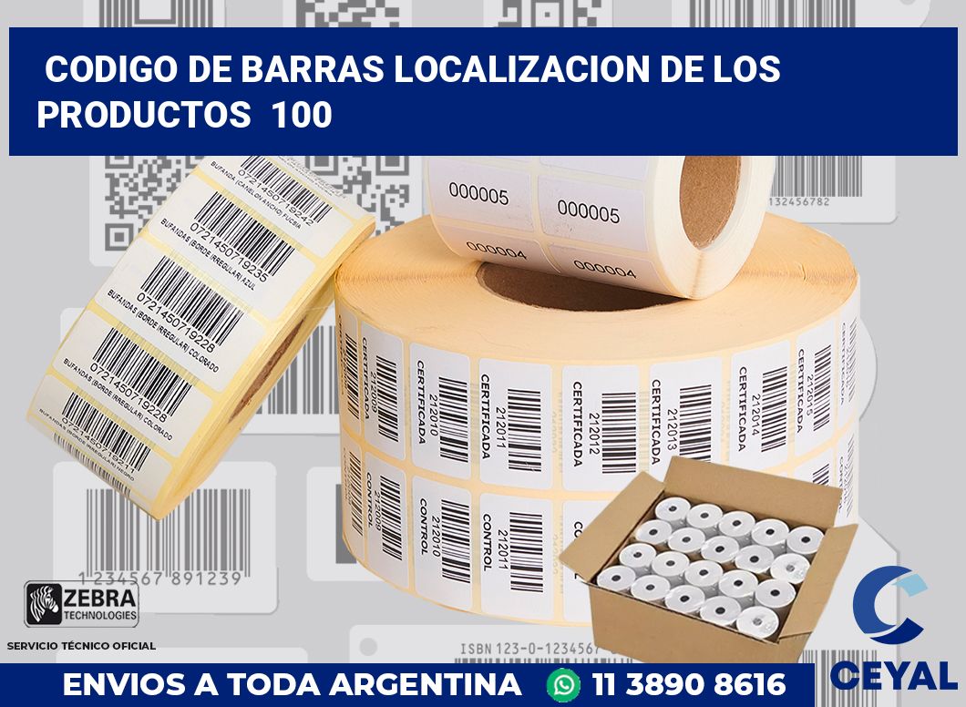 codigo de barras localizacion de los productos  100