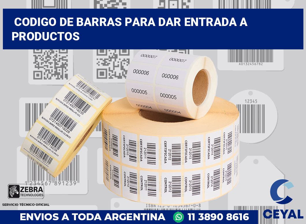 codigo de barras para dar entrada a productos