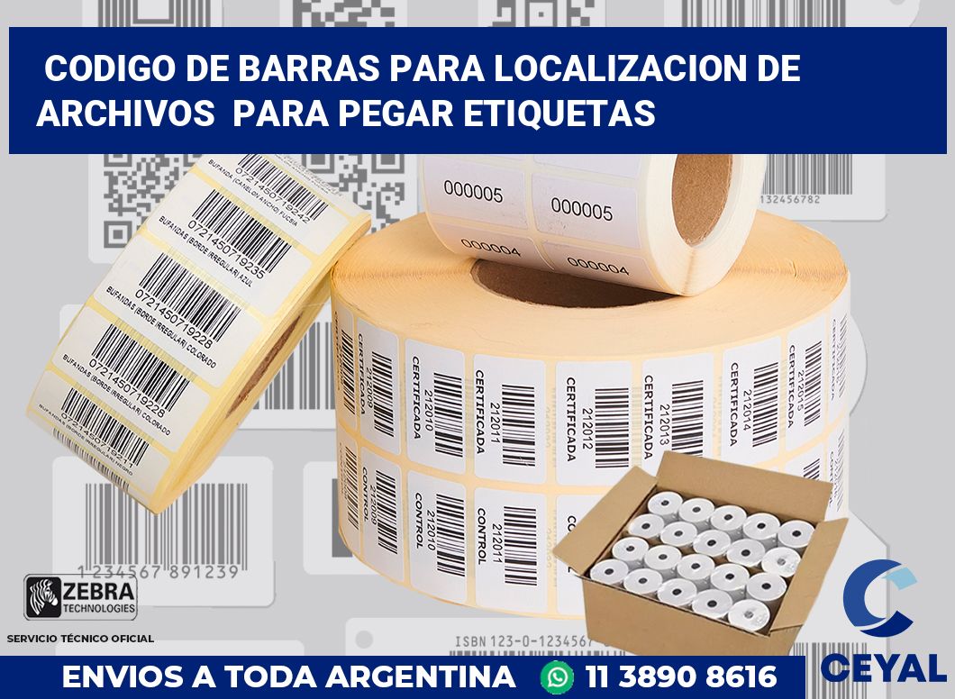 codigo de barras para localizacion de archivos  para pegar etiquetas