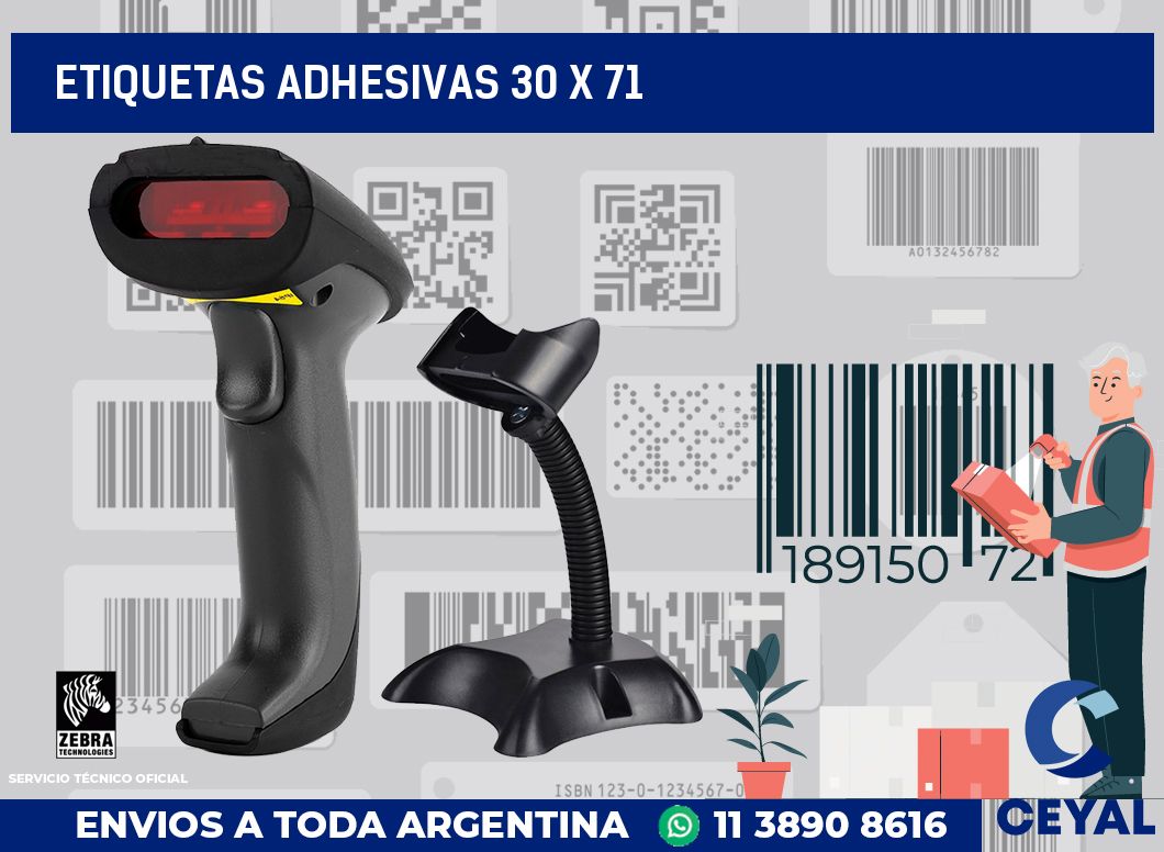 etiquetas adhesivas 30 x 71
