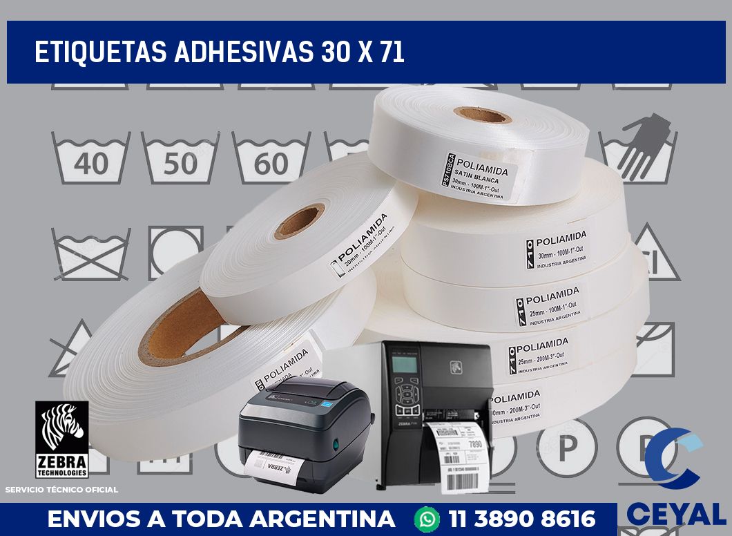 etiquetas adhesivas 30 x 71