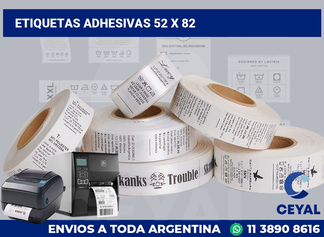etiquetas adhesivas 52 x 82