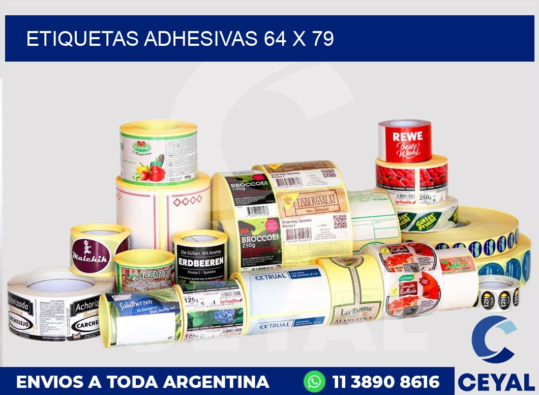 etiquetas adhesivas 64 x 79
