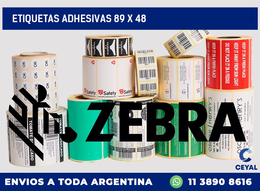 etiquetas adhesivas 89 x 48