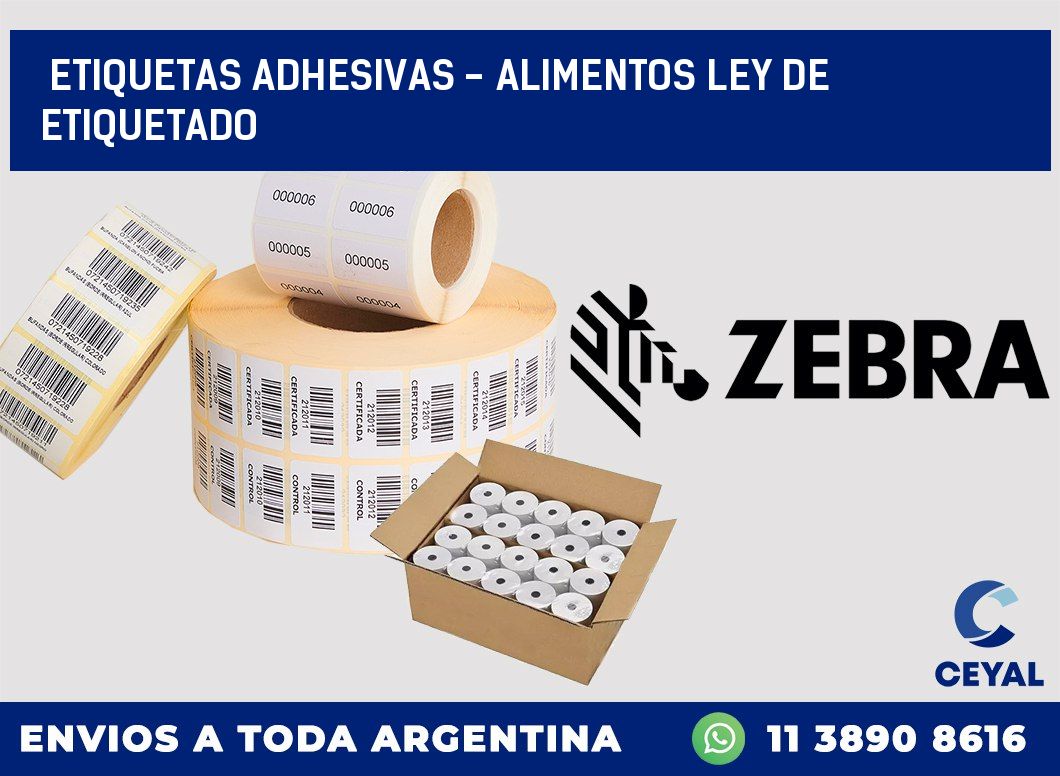 etiquetas adhesivas – alimentos ley de etiquetado