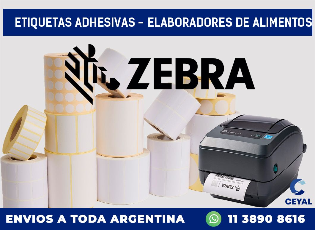etiquetas adhesivas - elaboradores de alimentos
