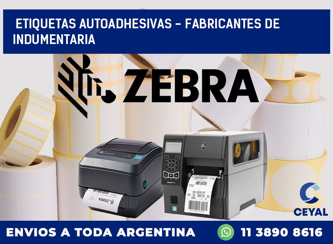 etiquetas autoadhesivas - Fabricantes de indumentaria