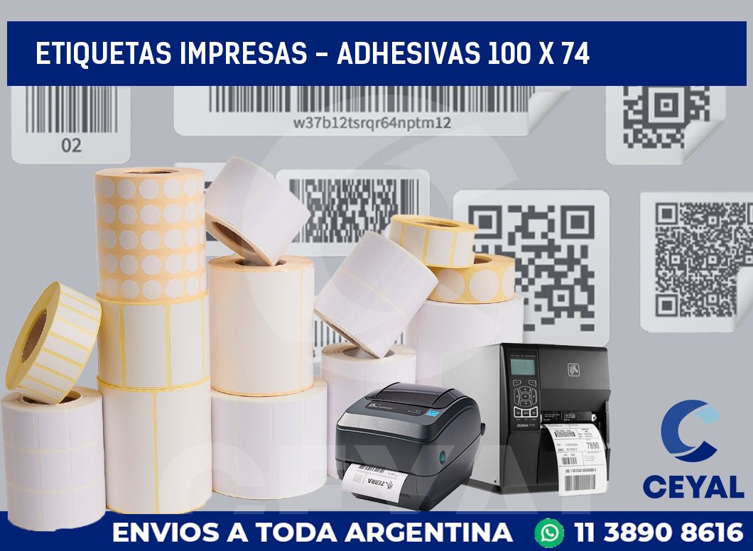 etiquetas impresas - Adhesivas 100 x 74