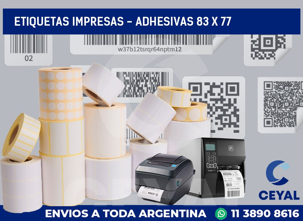 etiquetas impresas – Adhesivas 83 x 77