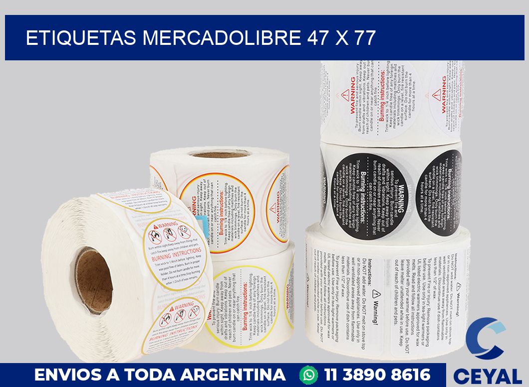 etiquetas mercadolibre 47 x 77