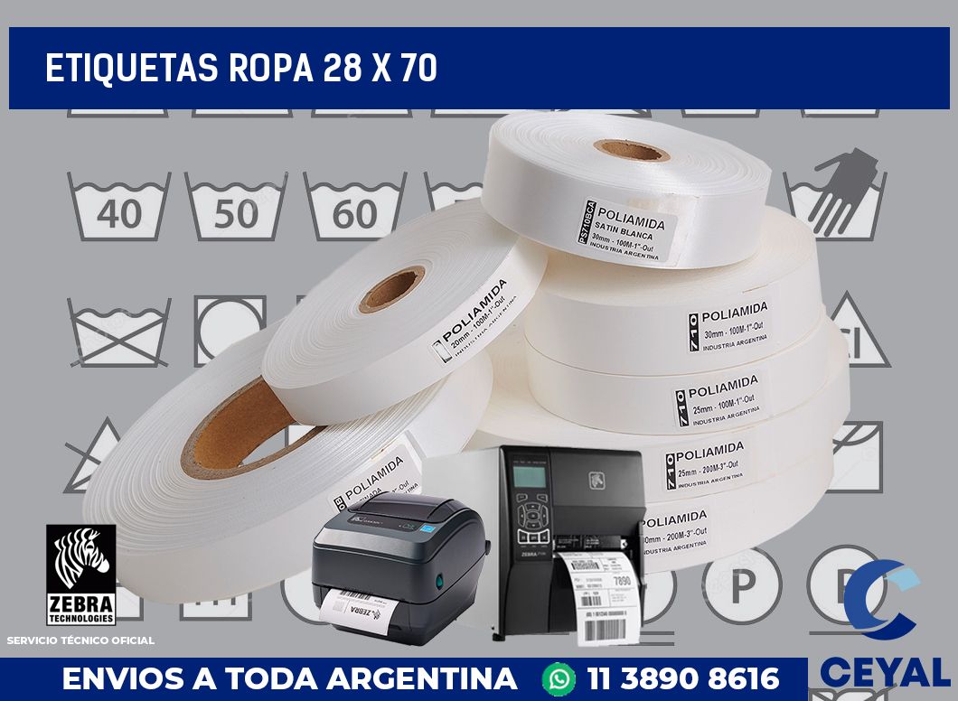 etiquetas ropa 28 x 70