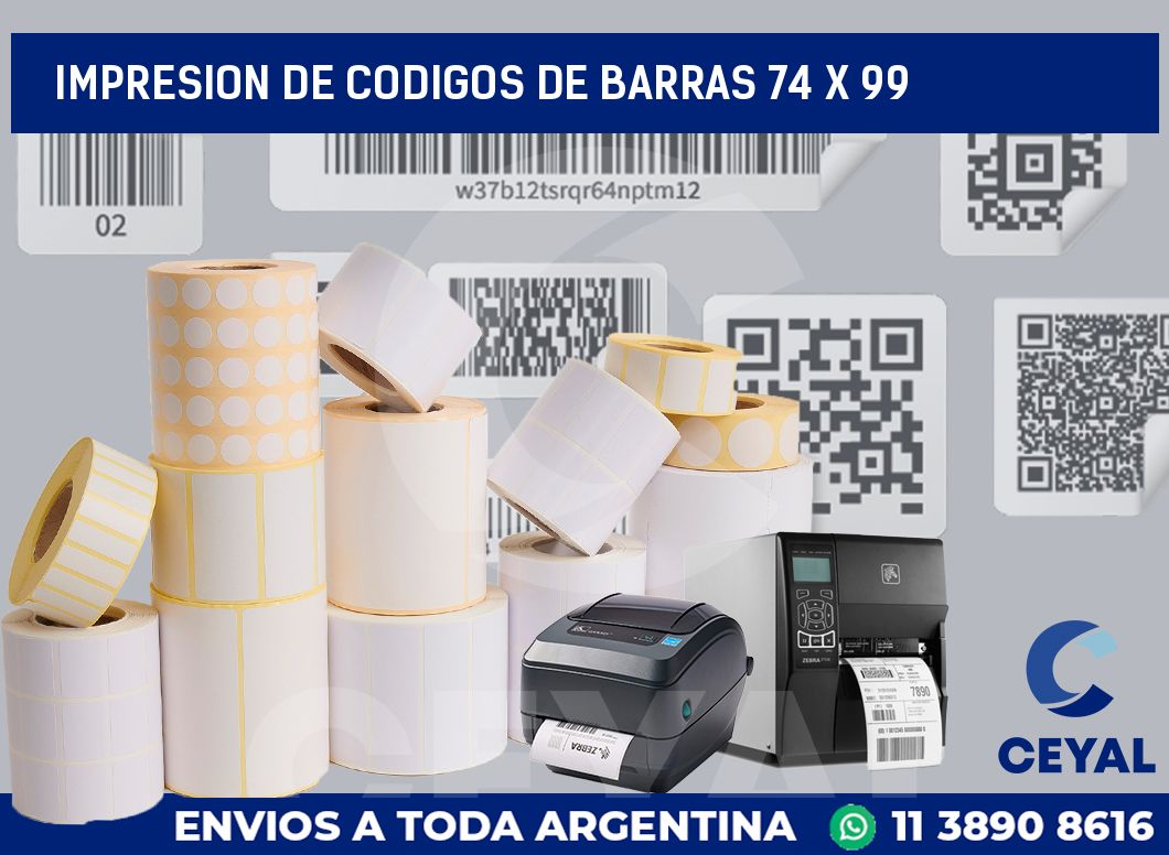 impresion de codigos de barras 74 x 99