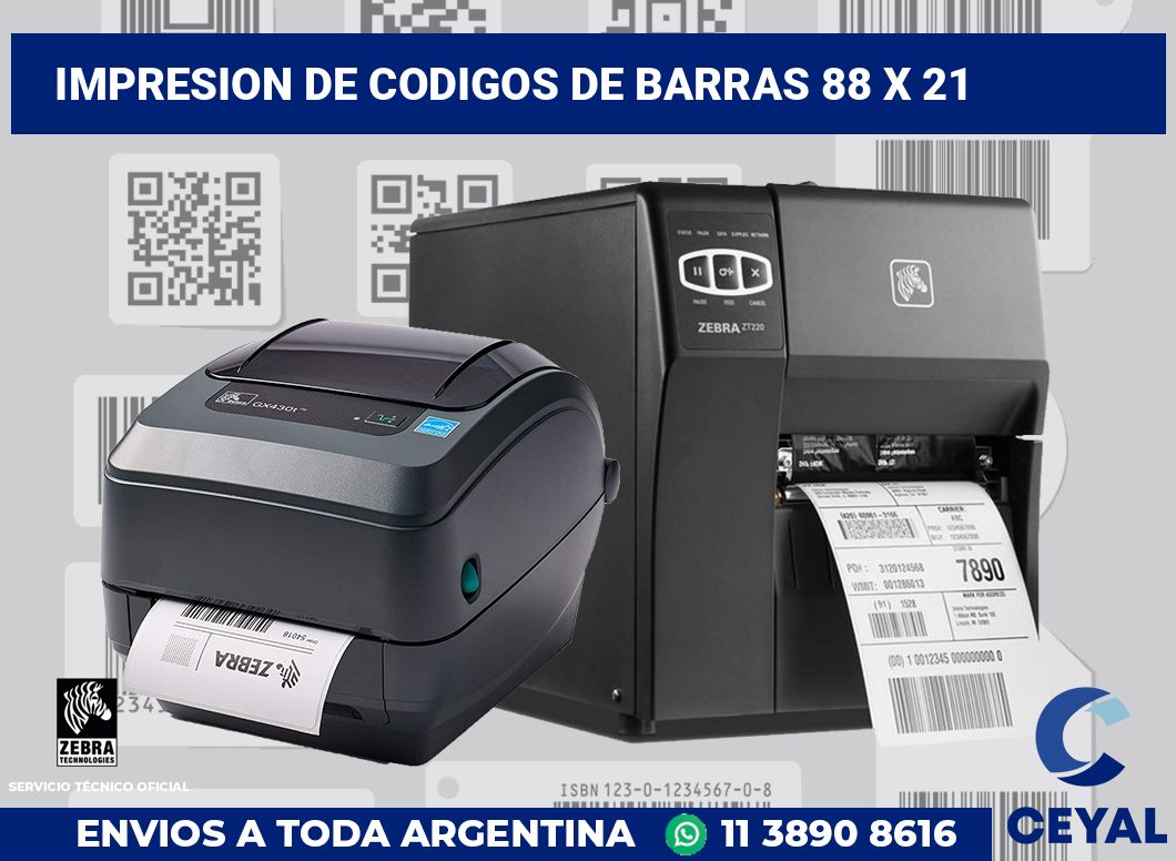 impresion de codigos de barras 88 x 21