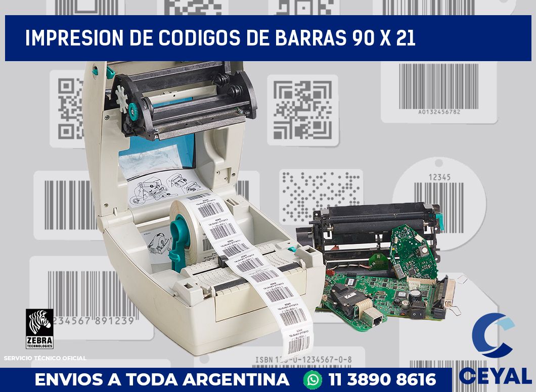 impresion de codigos de barras 90 x 21
