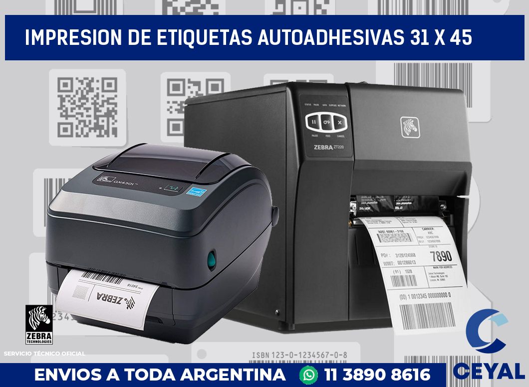 impresion de etiquetas autoadhesivas 31 x 45