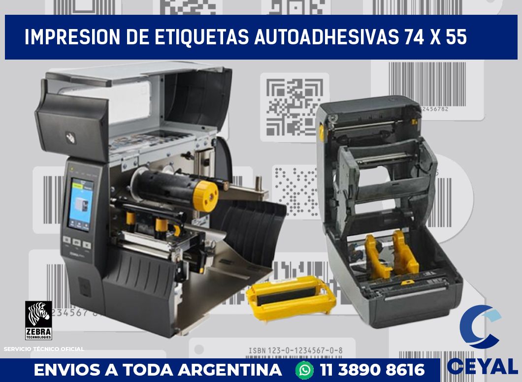 impresion de etiquetas autoadhesivas 74 x 55